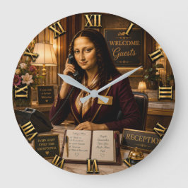 Funny Mona Lisa Receptionist Desk Office Decor Stor Klocka