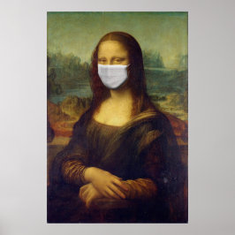 Funny Monalisa Wears Coronavirus Frasmask Poster