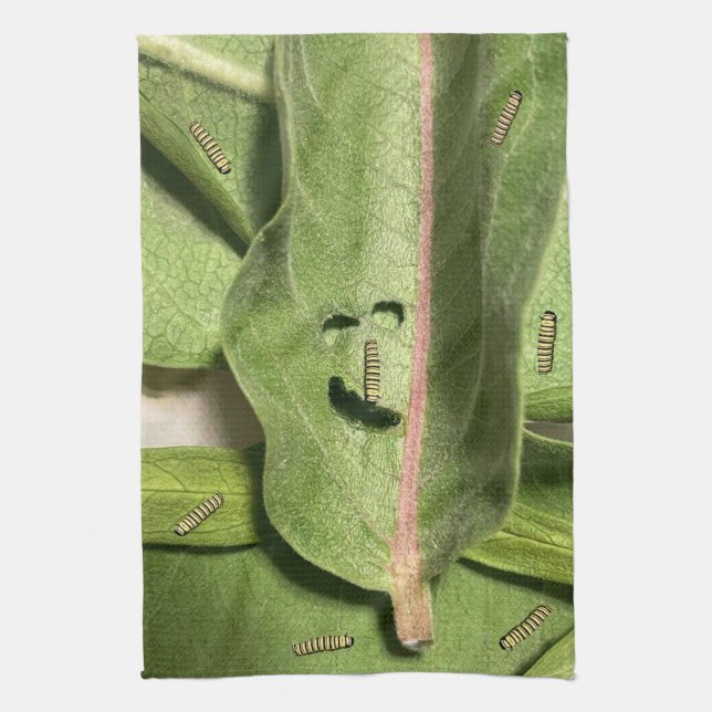 Funny Monarch Butterfly Caterpelare Kökshandduk (Vertikal)