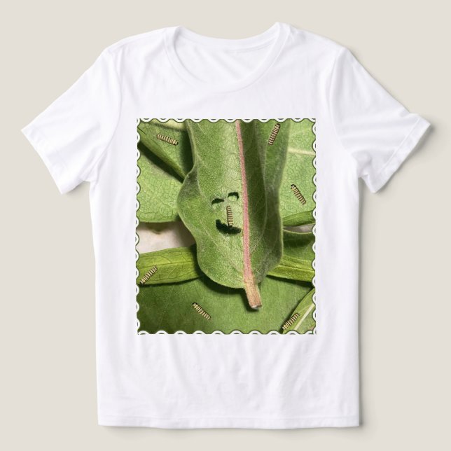 Funny Monarch Butterfly Caterpelare T Shirt (Design Framsida)
