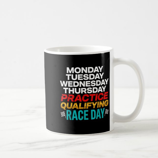Funny Monday Tuesday Thursday Practice Qualifying  Kaffemugg (Höger)