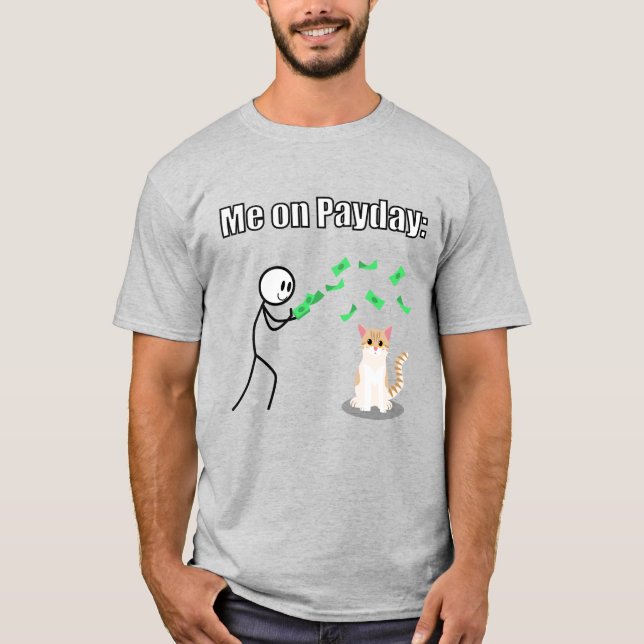 Funny Money Cat T-Shirt (Framsida)
