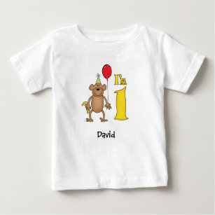 Funny Monkey 1st Birthday Baby T-Shirt