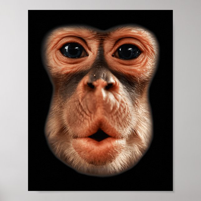 Funny Monkey Ansikte Bandeand Manar Boy Kid Hallow Poster (Framsidan)