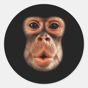 Funny Monkey Ansikte Bandeand Manar Boy Kid Hallow Runt Klistermärke
