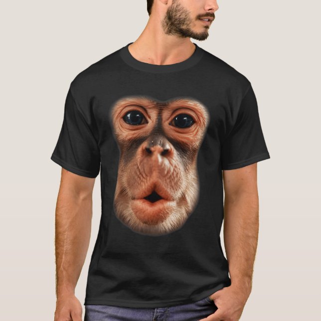Funny Monkey Ansikte Bandeand Manar Boy Kid Hallow T Shirt (Framsida)