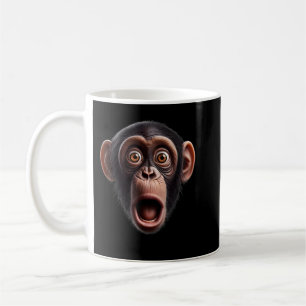 Funny Monkey Ansikte chimpanzee Kaffemugg