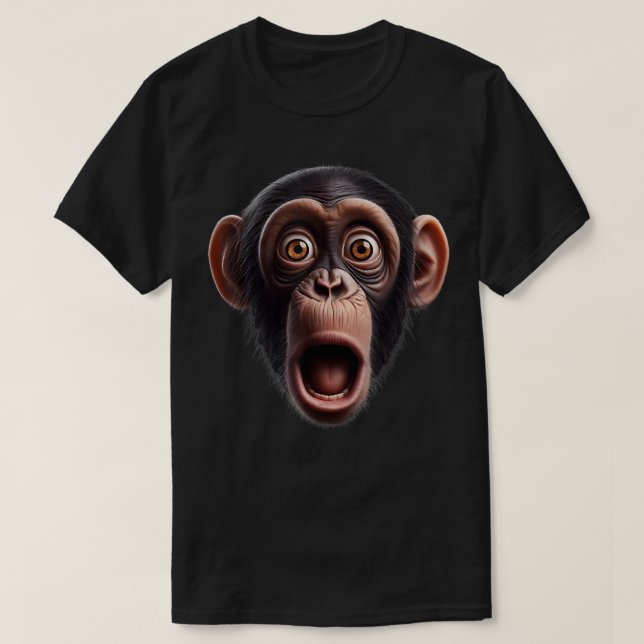 Funny Monkey Ansikte chimpanzee T Shirt (Design framsida)