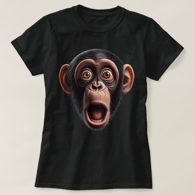 Funny Monkey Ansikte chimpanzee T Shirt (Design framsida)