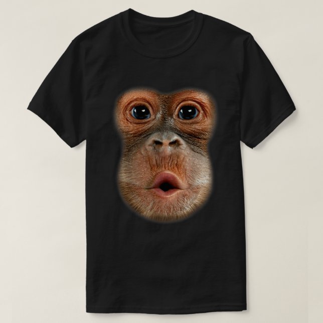 Funny Monkey Ansikte Viral Meme Art T Shirt (Design framsida)