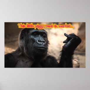 Funny Monkey Ape Chimp-PM med Roliga meningar Poster
