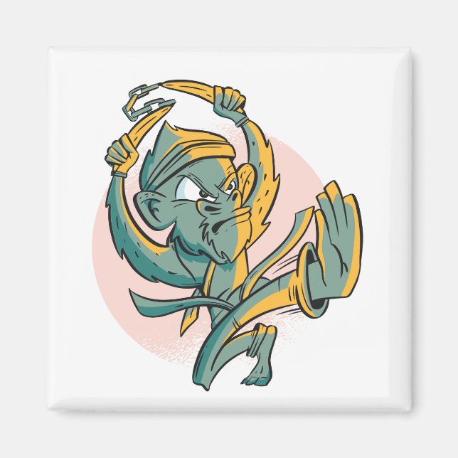 Funny Monkey Banana Fighter Magnet (Framsidan)