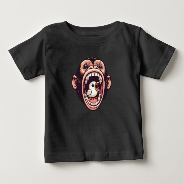 Funny Monkey Bird T Shirt (Framsida)