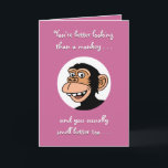 Funny Monkey Birthday Kort<br><div class="desc">Lönsam tecknad MONKEY BIRTHDAY GREETING CARD</div>