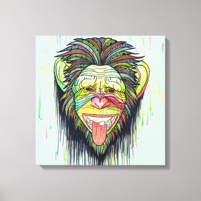 Funny Monkey Canvastryck (Framsida)