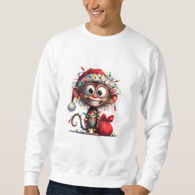 Funny Monkey Christmas Sweatshirt (Framsida)