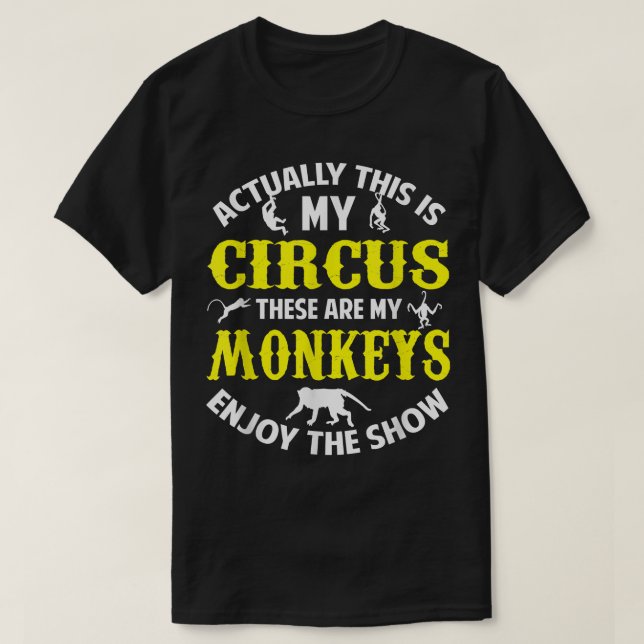 Funny Monkey Circus Pet Zoo Animal Novelty Gift  T Shirt (Design framsida)