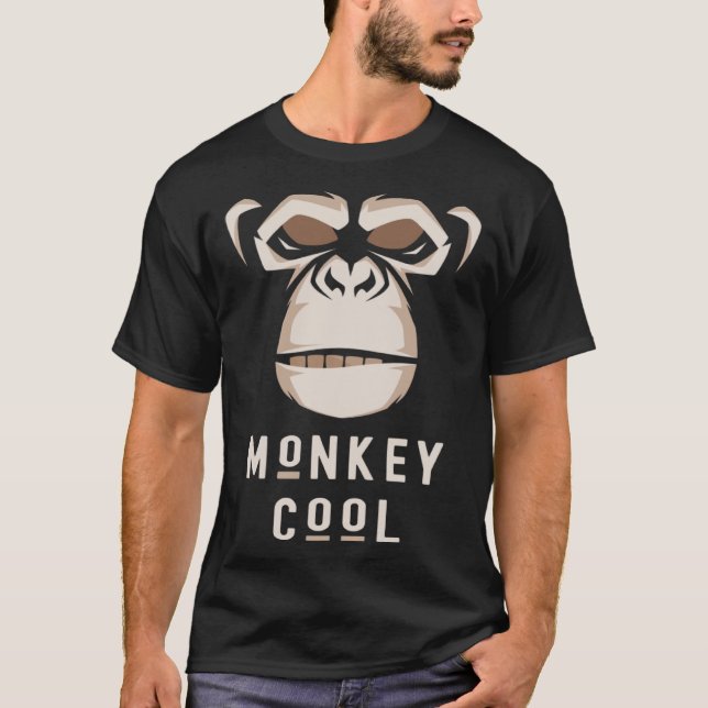 Funny Monkey Cool Fun Chimp Wild Primate Animal T Shirt (Framsida)