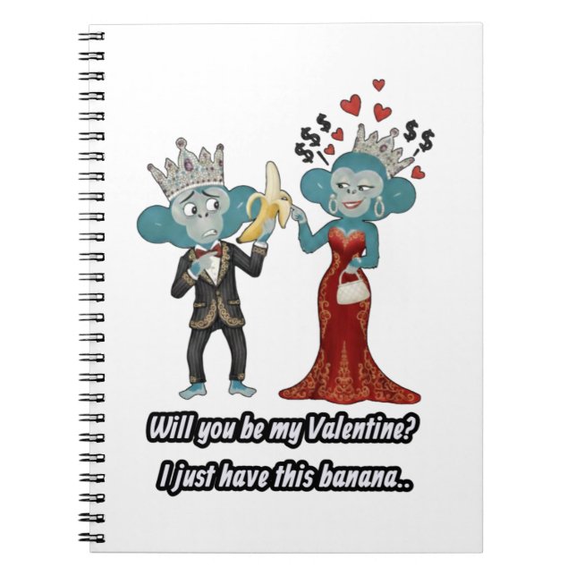 Funny Monkey Couple Valentine's Day Anteckningsbok (Framsidan)