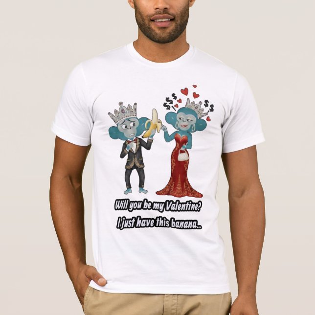 Funny monkey couple valentine's day T-Shirt (Framsida)