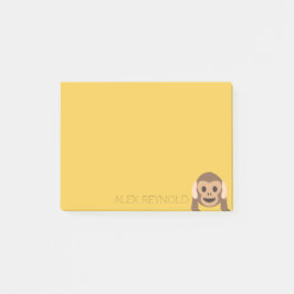 Funny Monkey Emoji | Anpassat namn Post-it Block