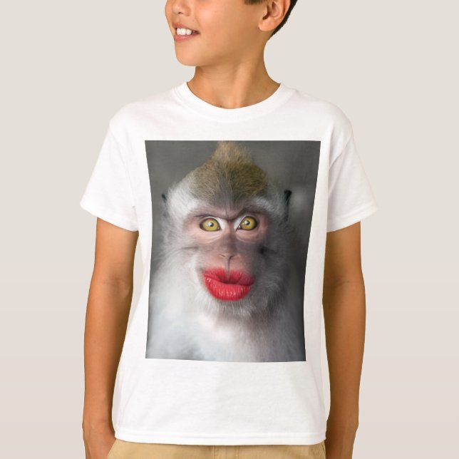funny monkey lips  t shirt (Framsida)