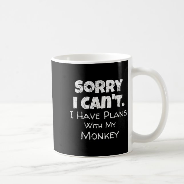Funny Monkey Lover Quote Design - Plans With My Mo Kaffemugg (Höger)