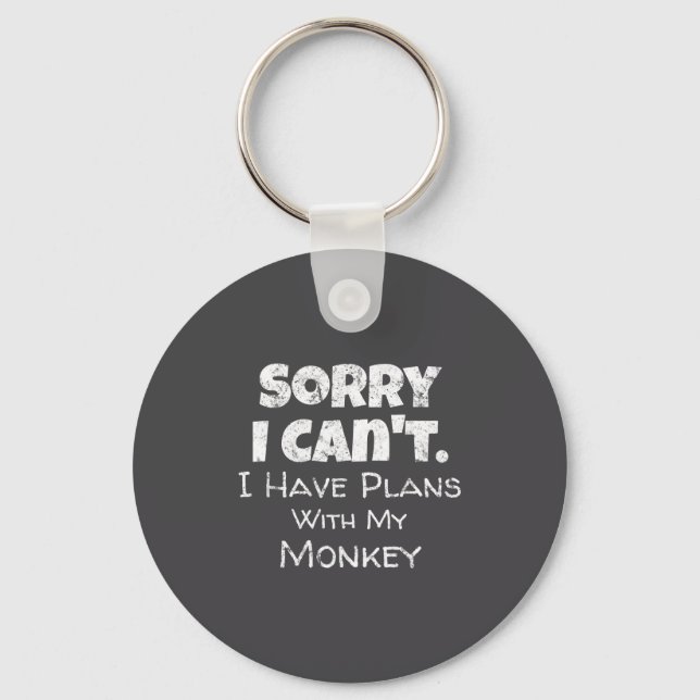 Funny Monkey Lover Quote Design - Plans With My Mo Nyckelring (Framsida)