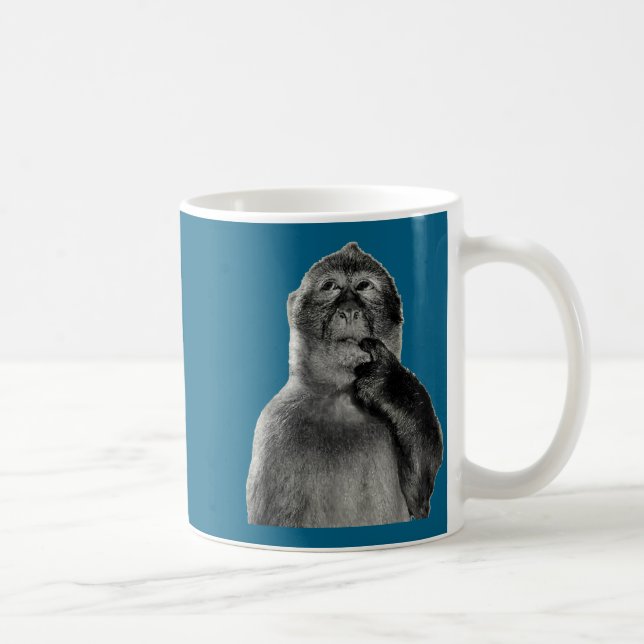 Funny Monkey Meme With Retro Odore Humor Art Style Kaffemugg (Höger)