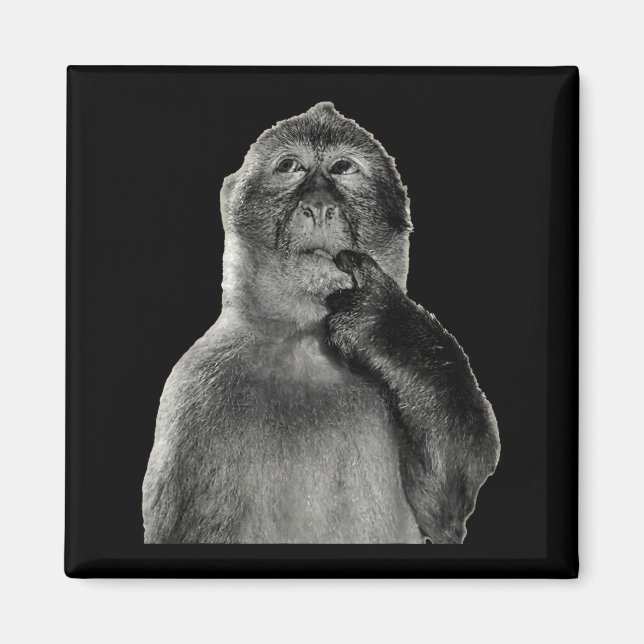 Funny Monkey Meme With Retro Odore Humor Art Style Magnet (Framsidan)