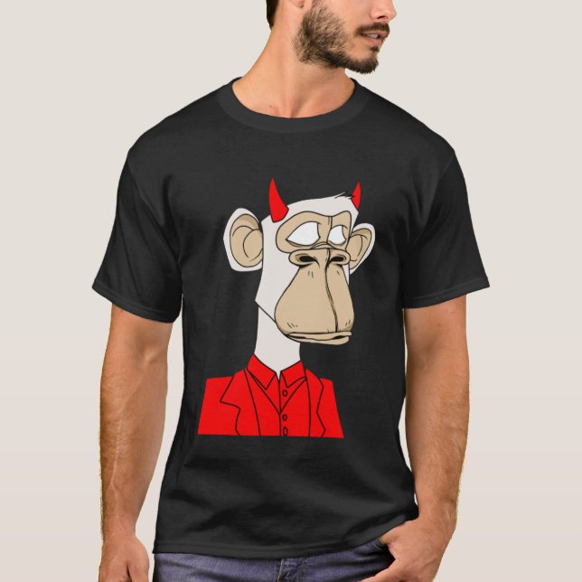 Funny Monkey Non-Funsible Human NFT Crypto Art Tok T Shirt (Framsida)