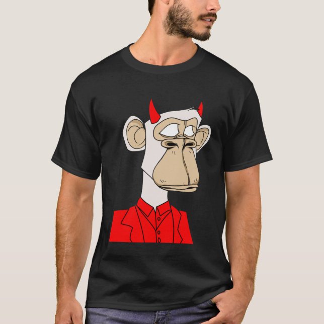 Funny Monkey Non-Funsible Human NFT Crypto Art Tok T Shirt (Framsida)