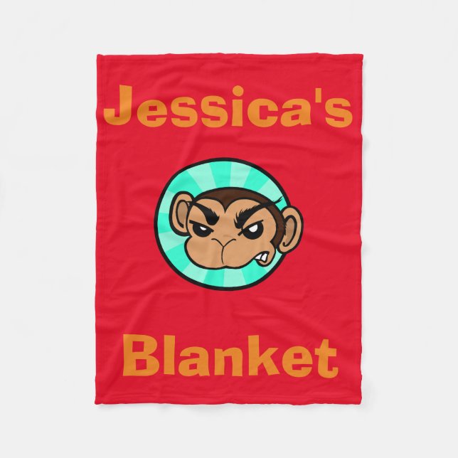 FUNNY MONKEY PERSONLIG FLEECE BLANKET (Framsidan)
