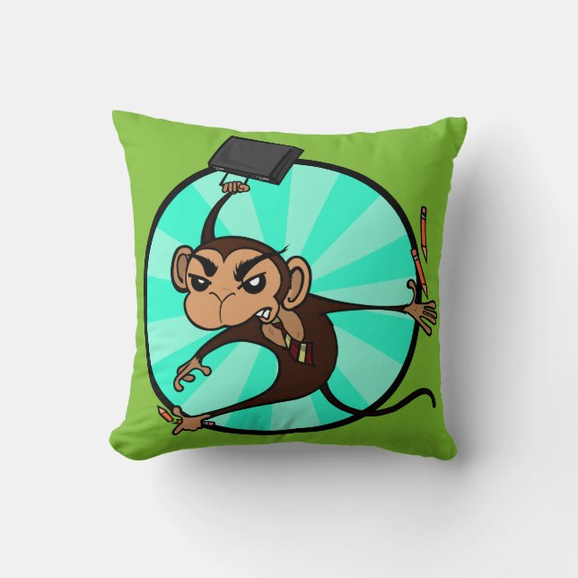 FUNNY MONKEY SQUARE DEKORATIV KUDDE (Framsida)