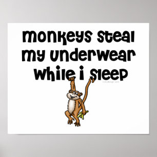Funny Monkey Tecknad Joke Poster