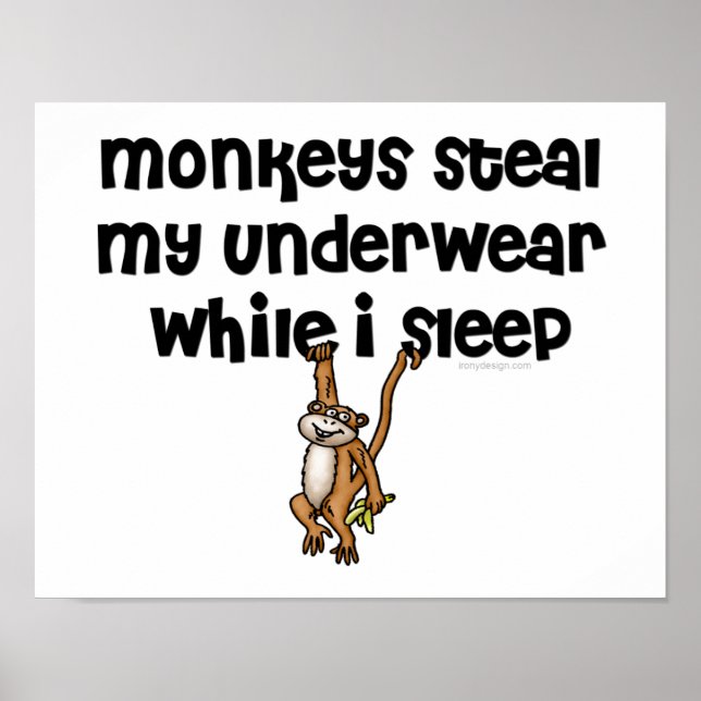 Funny Monkey Tecknad Joke Poster (Framsidan)