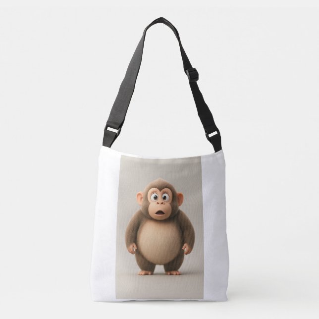 Funny Monkey Tote Bag Axelväska (Framsida)