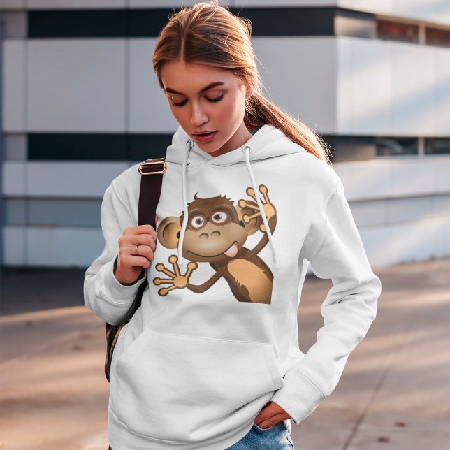 Funny Monkey Womens Hoodie T Shirt (Skapare uppladdad)