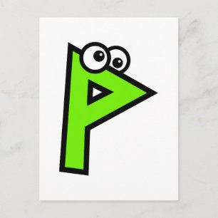 Funny Monogram Brev P Vykort