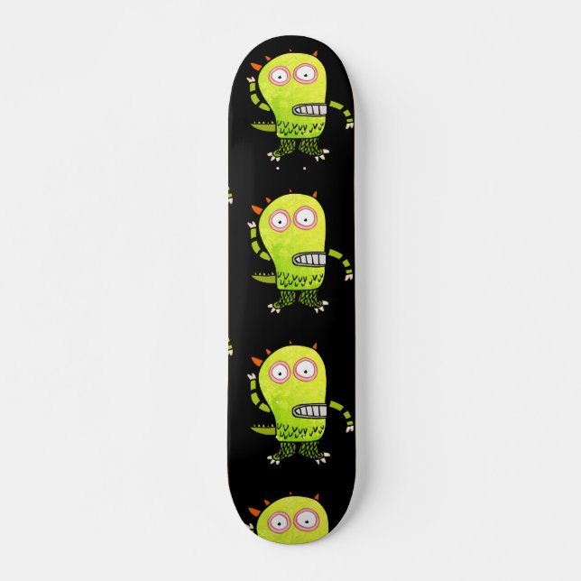 FUNNY MONSTER ALIEN Skateboard (Framsida)