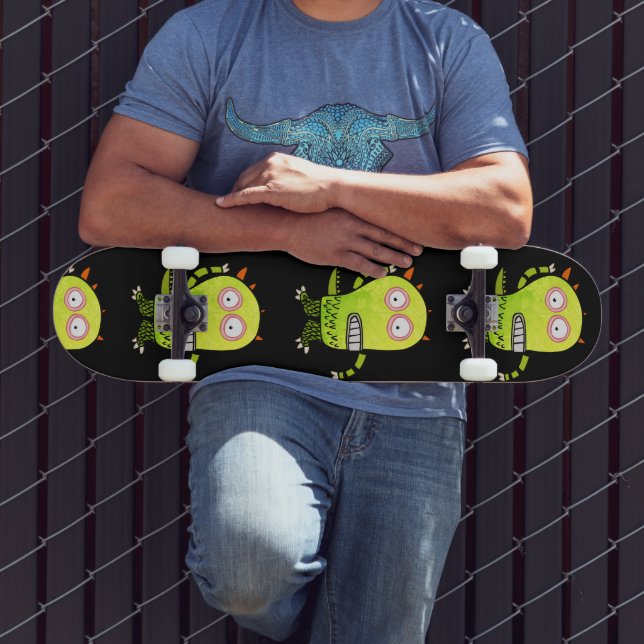 FUNNY MONSTER ALIEN Skateboard (Utomhus 3)