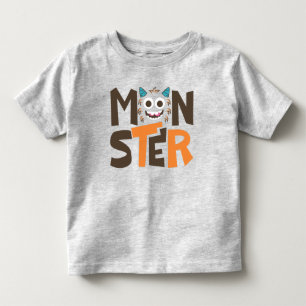 Funny Monster Ansikte Typography Tee