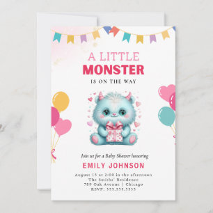 Funny Monster Baby Shower Inbjudningar