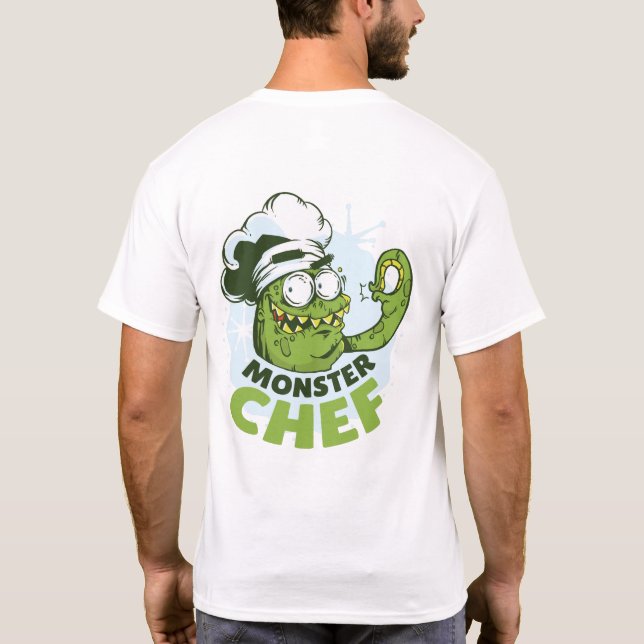 Funny Monster Chef Kraken Octpous Monster Anpassni T Shirt (Baksida)