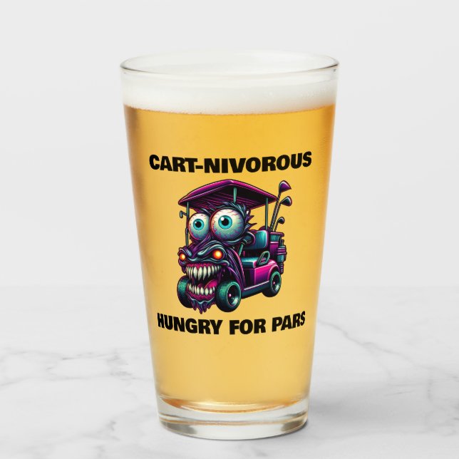 Funny Monster Golf Cart Gift Sportfantasts Glaskopp (Framsida fylld)