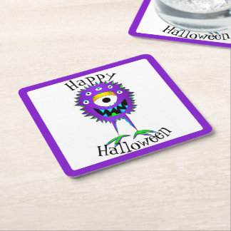 Funny, Monster, Halloween Underlägg Papper Kvadrat