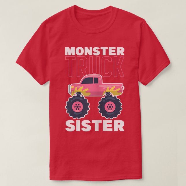 Funny Monster Lastbil Sister 579 T Shirt (Design framsida)