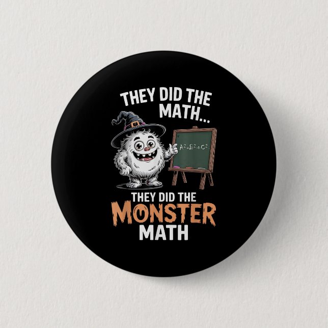 Funny Monster Math Teacher Halloween Yeti Costume Knapp (Framsida)