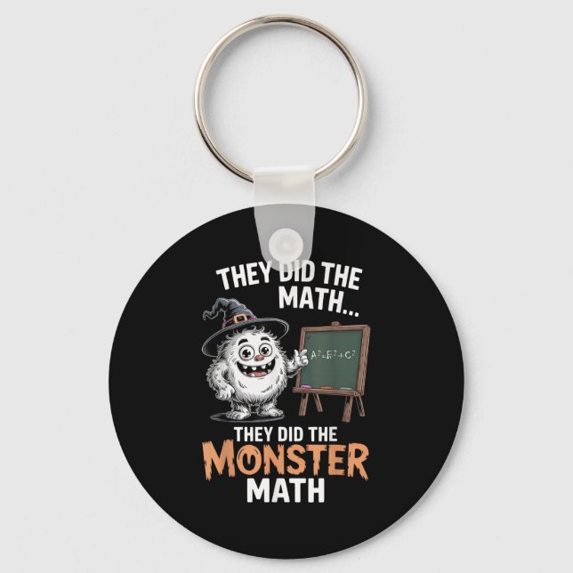 Funny Monster Math Teacher Halloween Yeti Costume Nyckelring (Framsida)