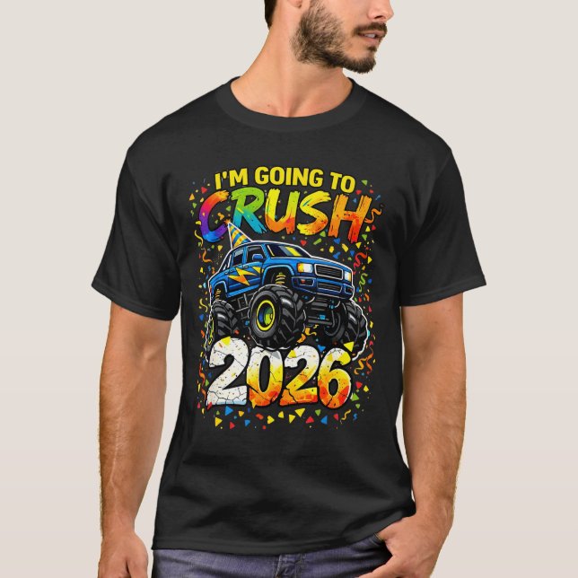 Funny Monster Truck New Years Kids Crush 2026 Part T Shirt (Framsida)